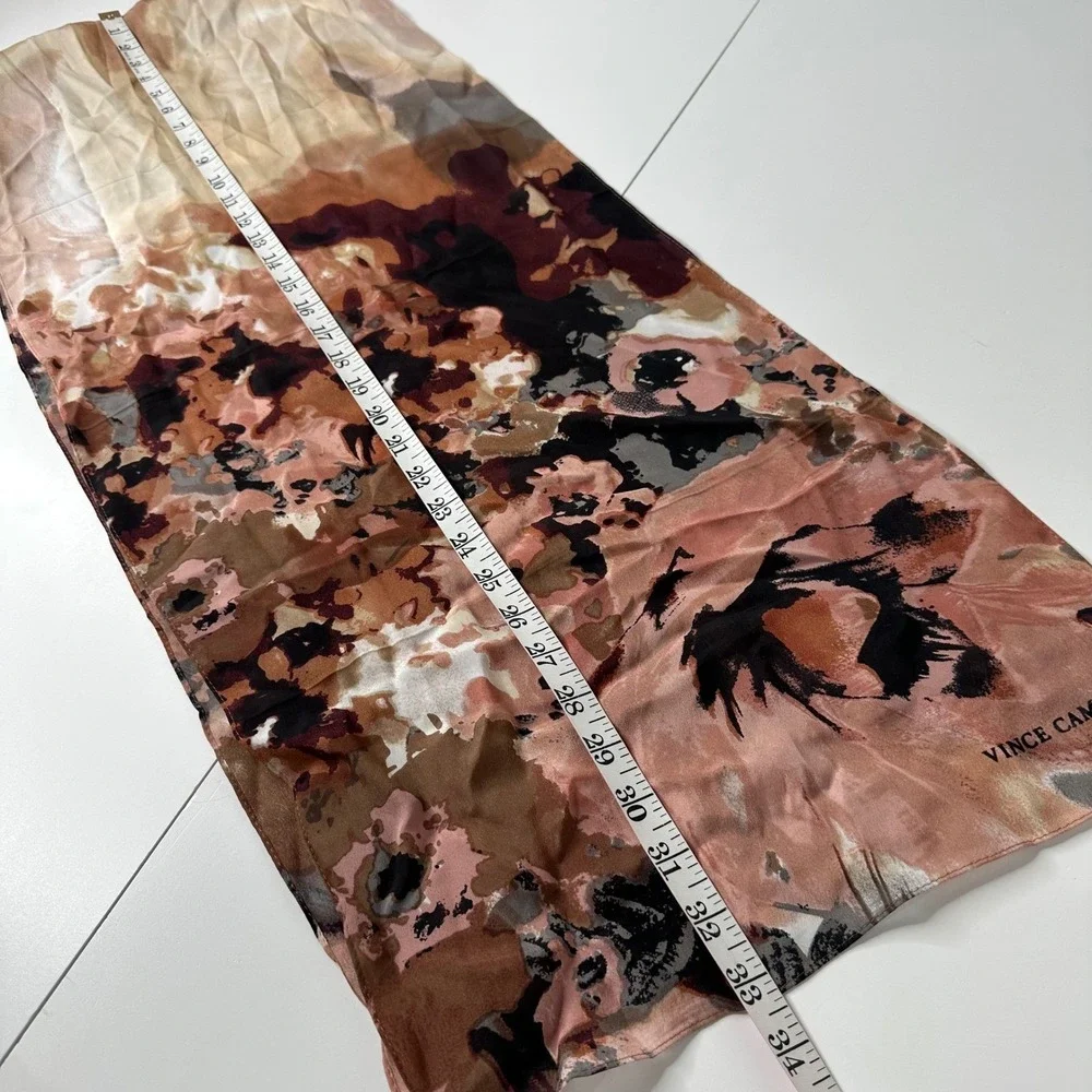 Vince Camuto Floral Watercolor Scarf Pink Silk Blend Lightweight Spring Layering